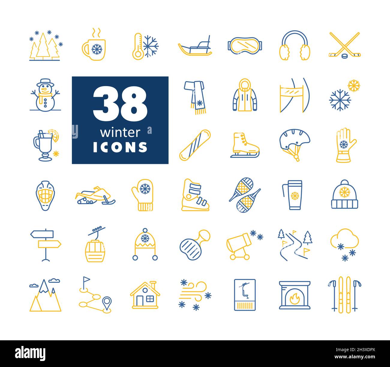 Winter Vector Icon Set Graph Symbol For Travel And Tourism Web Site 