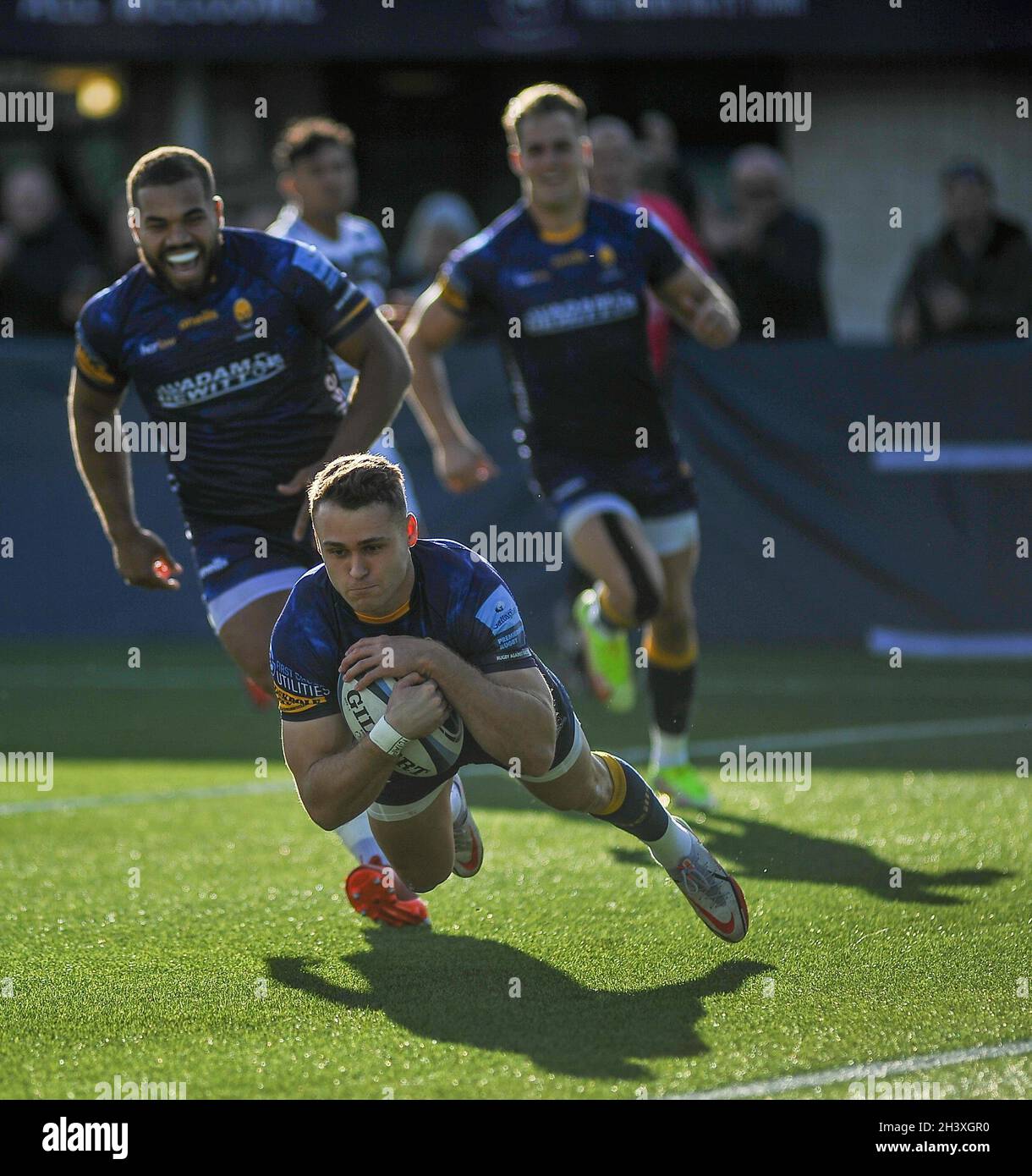 Worcester Rfc Worcester score a try Gallagher Premiership Rugby game between ...