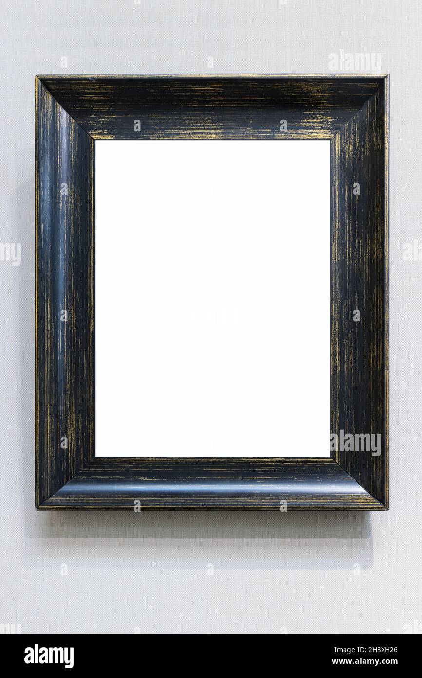 Blank vintage picture frame on wall Stock Photo