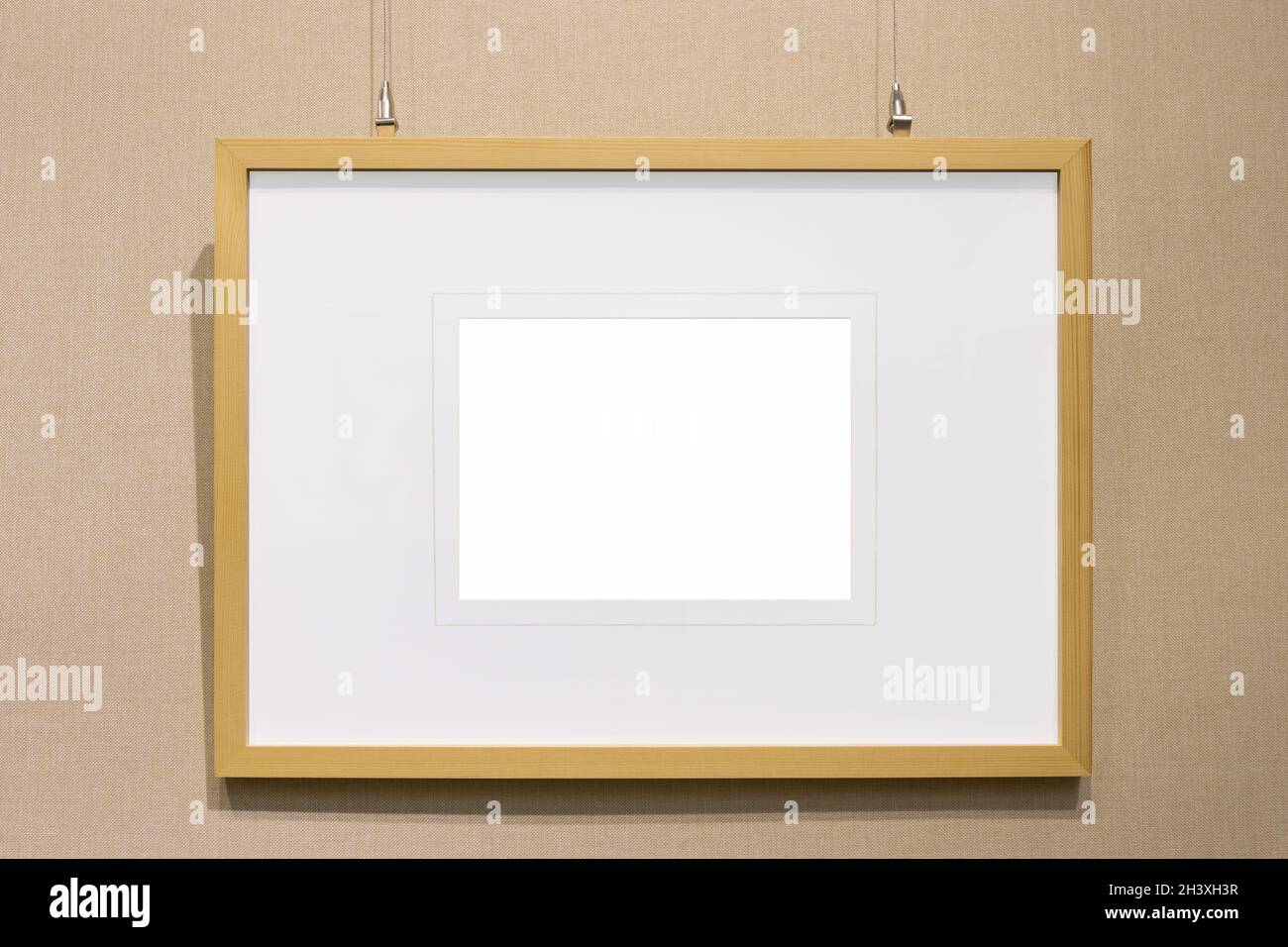 Single picture frame on wall Stock Photo