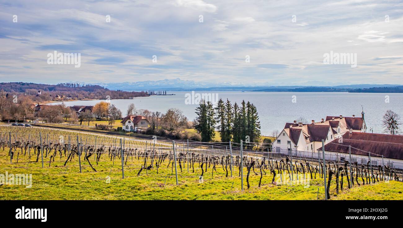 Panorama, Birnau on Lake Constance Stock Photo