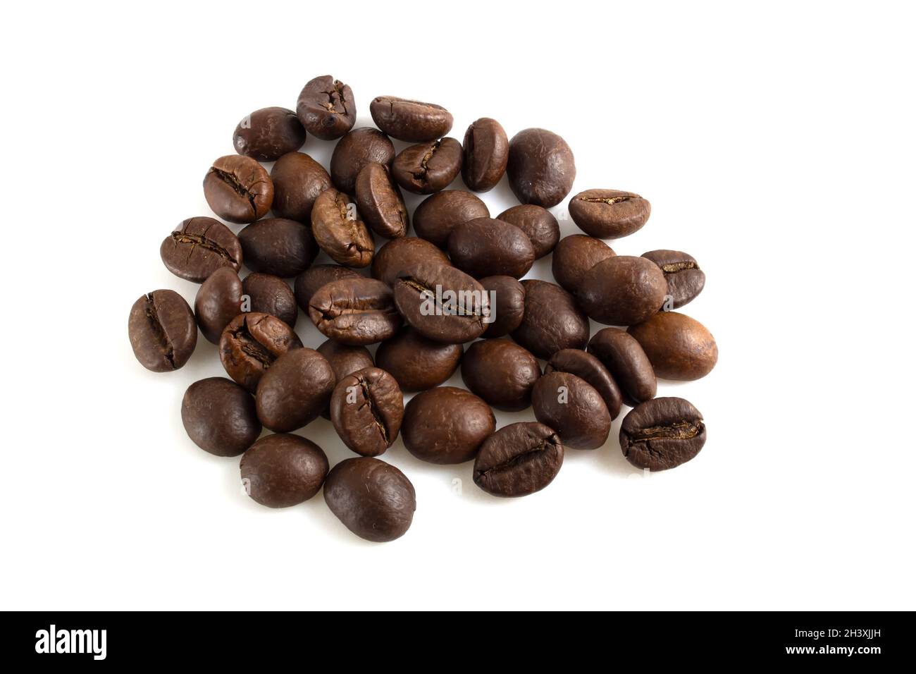 Bunch of roasted coffee beans isolated on white background Stock Photo ...