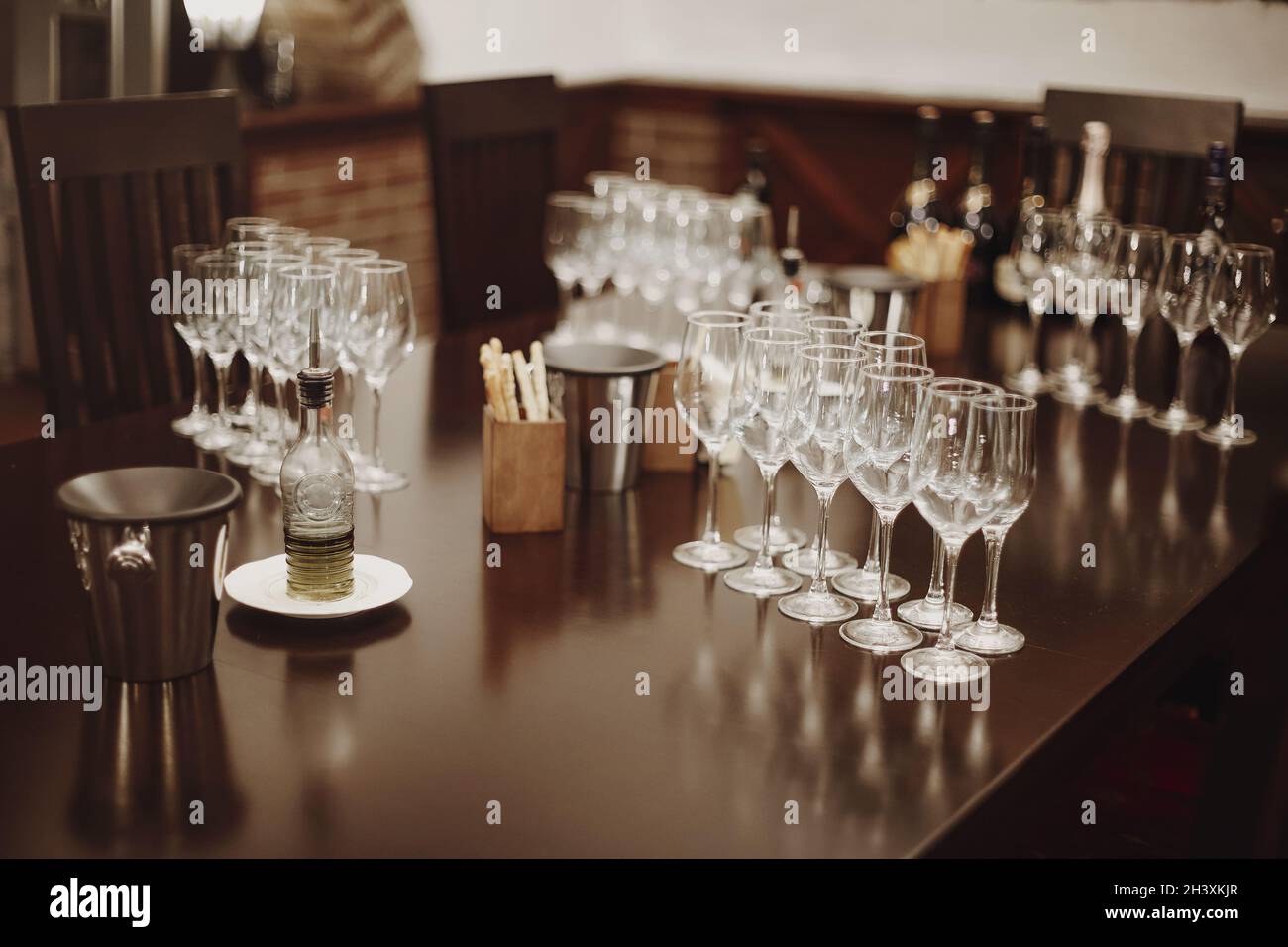 Table served for wine tasting Stock Photo Alamy