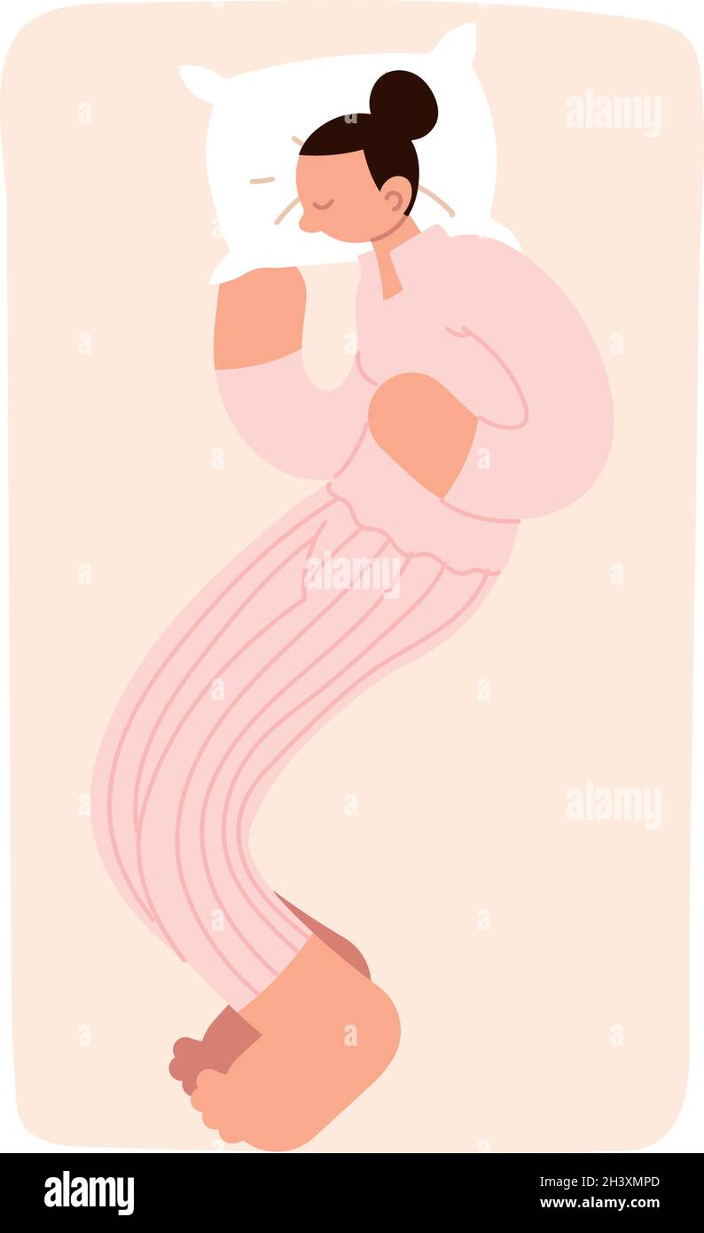 woman sleeping on bed Stock Vector Image & Art - Alamy