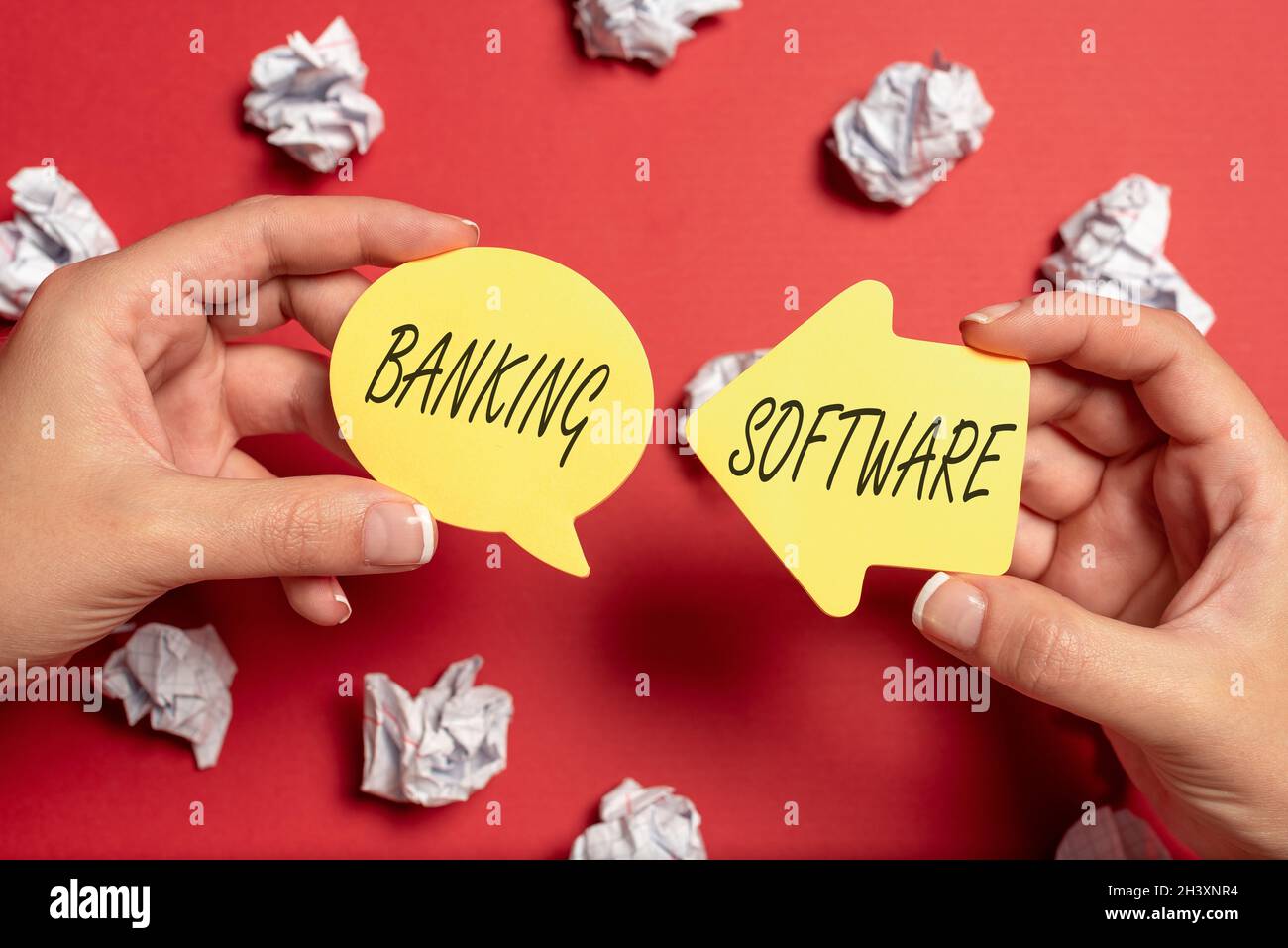 Text sign showing Banking Software. Internet Concept typically refers to core banking software and interfaces Brainstorming Prob Stock Photo