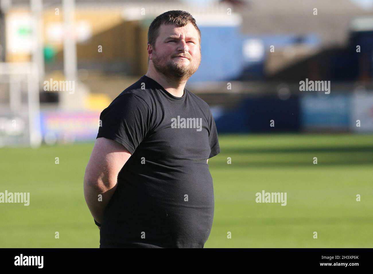 BARROW IN FURNESS, UK. OCT 30TH Barrow's CEO Levi Gill during the Sky Bet  League 2 match between Barrow and Rochdale at the Holker Street,  Barrow-in-Furness on Saturday 30th October 2021. (Credit: