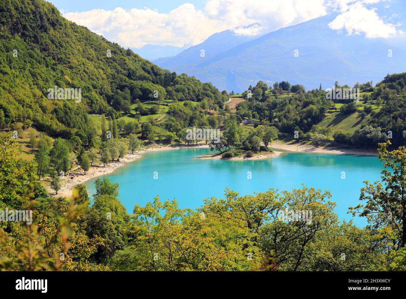 The beautiful Lake Tenno in Trentino. Northern Italy, Europe. Stock Photo