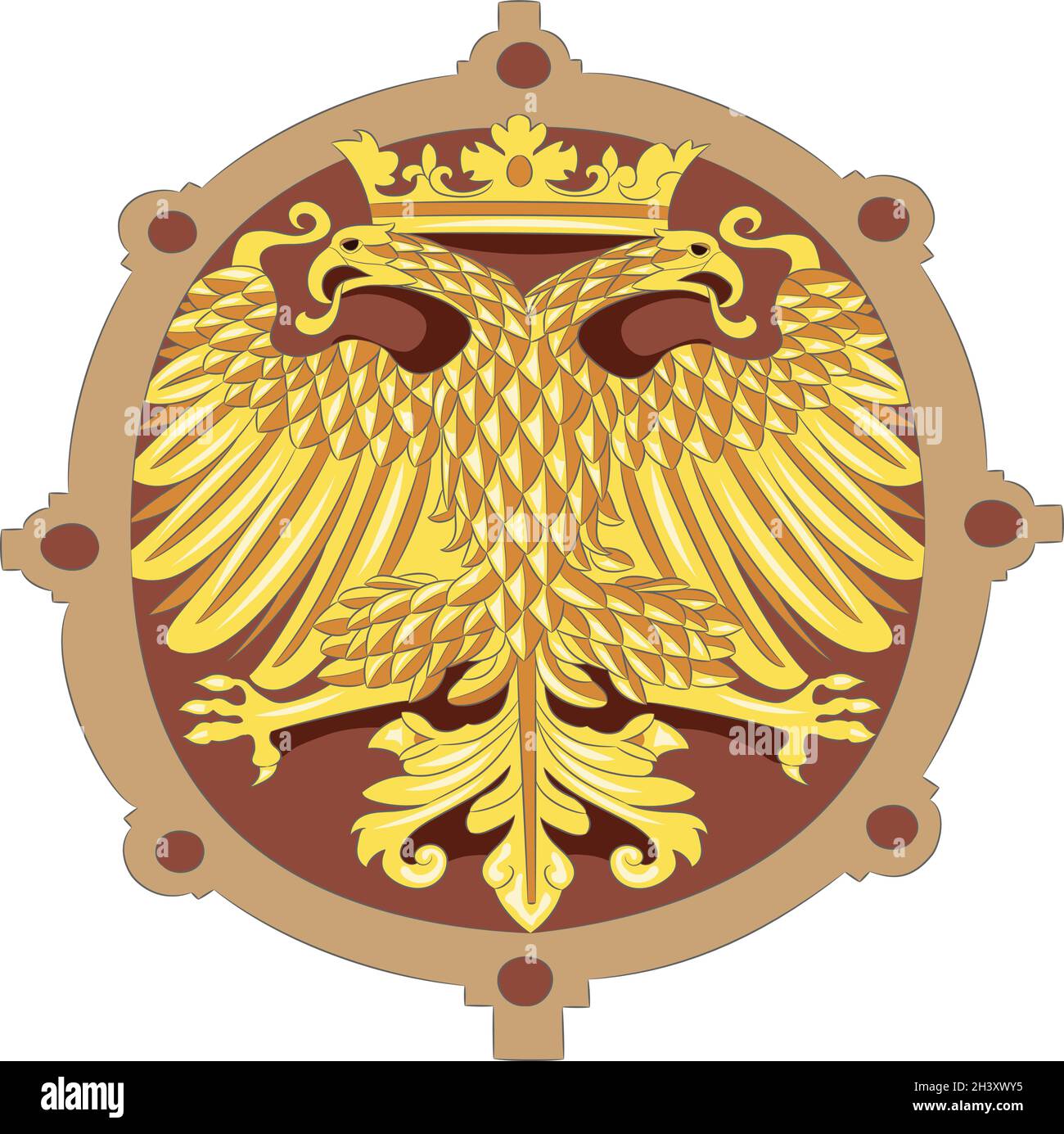 Double eagle with coat of arms Stock Vector Images - Alamy