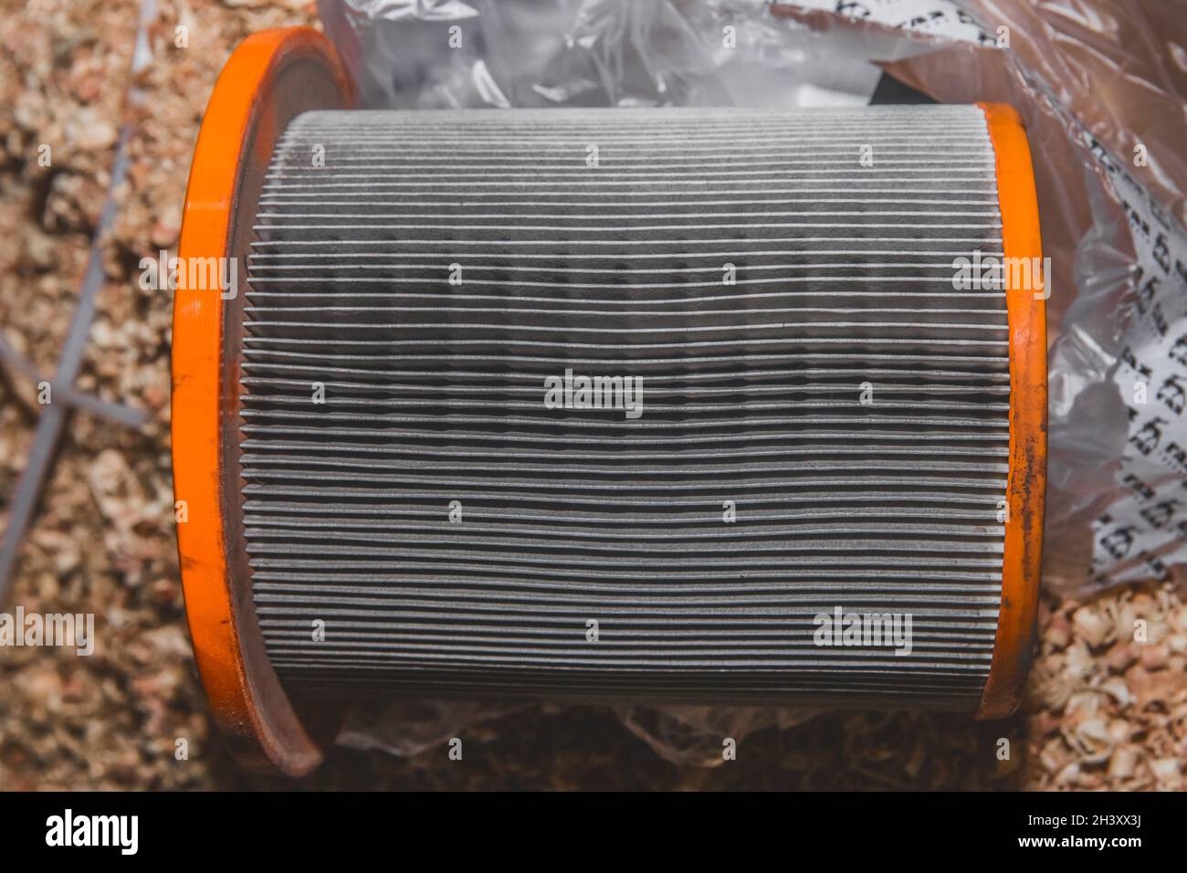 Old used oil or air filter recycling industry Stock Photo Alamy