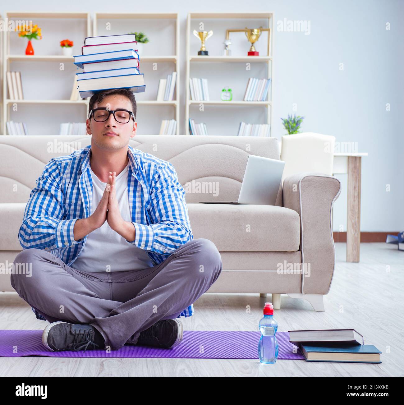 Young student preparing for university exams Stock Photo