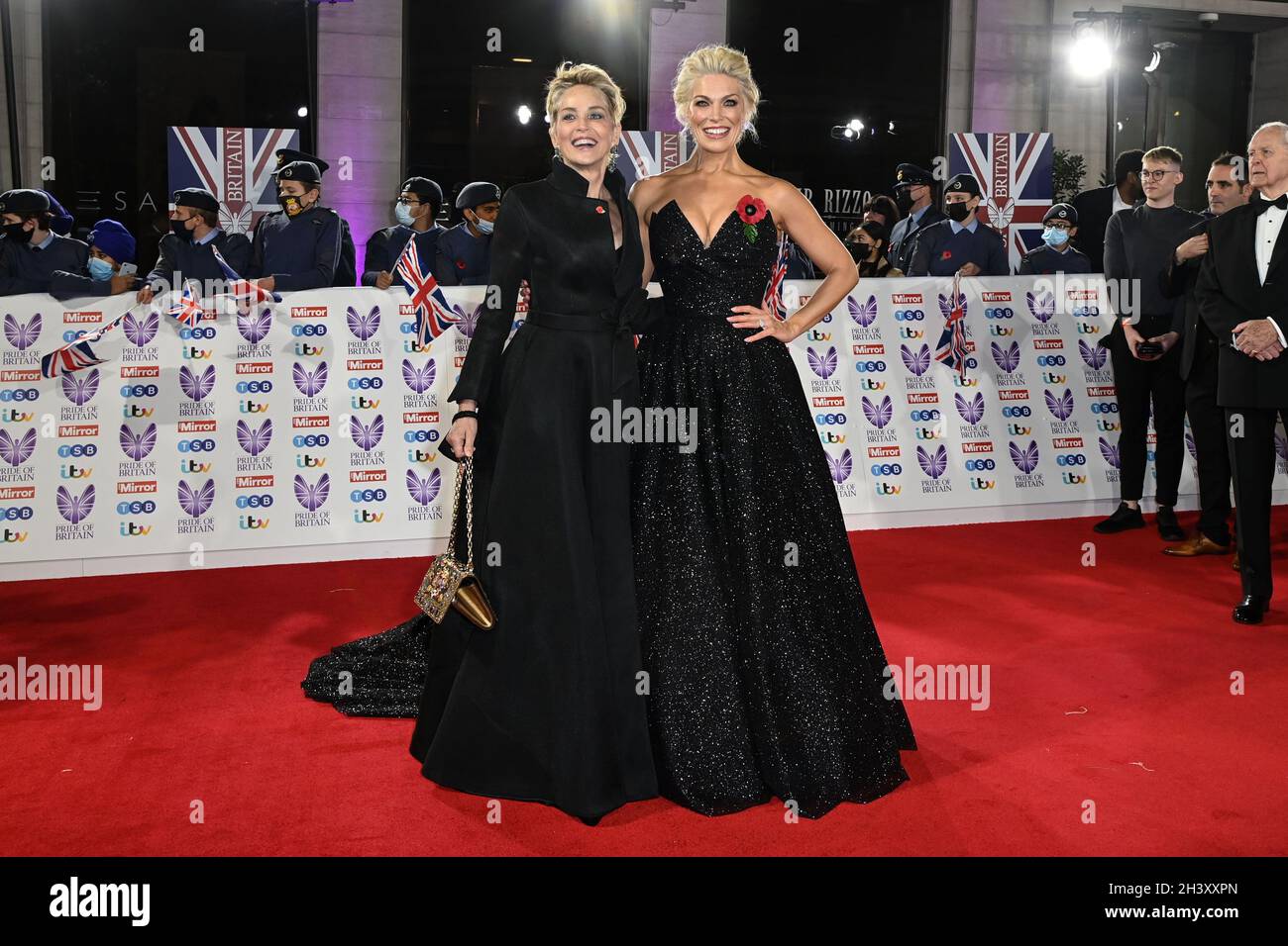 London, UK. 30 October 2021. Sharon Stone and Hannah Waddingham arriving at the Pride of Britain Awards, at the The Grosvenor House Hotel, London. Picture date: Saturday October 30, 2021. Photo credit should read: Matt Crossick/Empics/Alamy Live News Stock Photo