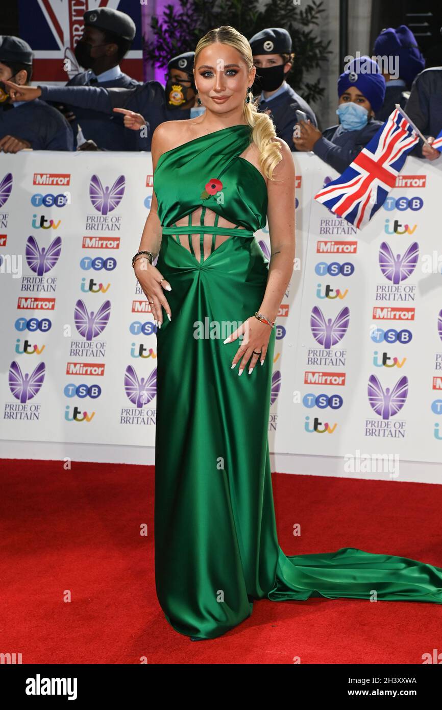 London, UK. 30 October 2021. Saffron Barker arriving at the Pride of