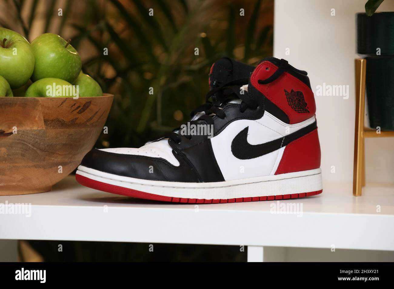 Original, rare Nike Air Jordan Trainers from the 1980's pictured in a  trainer shop in Portsmouth, Hampshire, UK Stock Photo - Alamy