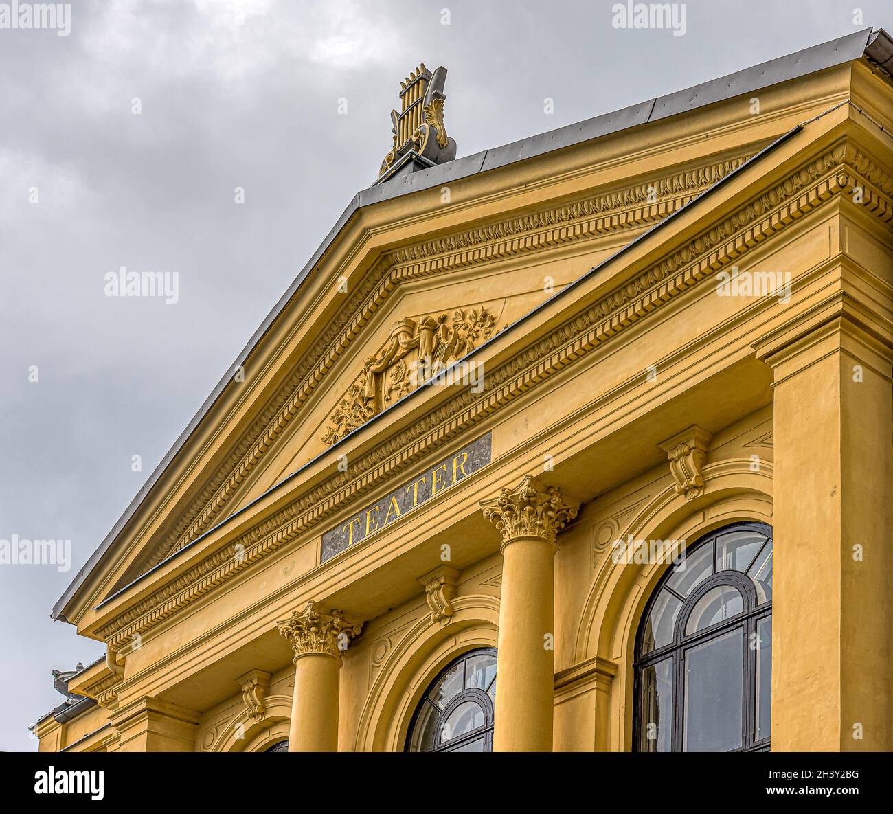 the Historical theater in Ystad from 1894 is a beautiful neo-classical building, Ystad, Sweden, September 15, 2021 Stock Photo