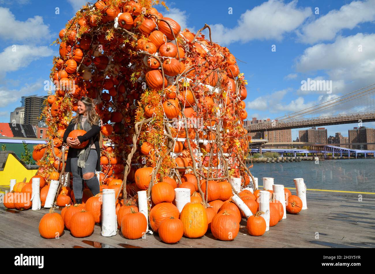 New York City’s South Street Seaport Pumpkin Arch is back for this fall