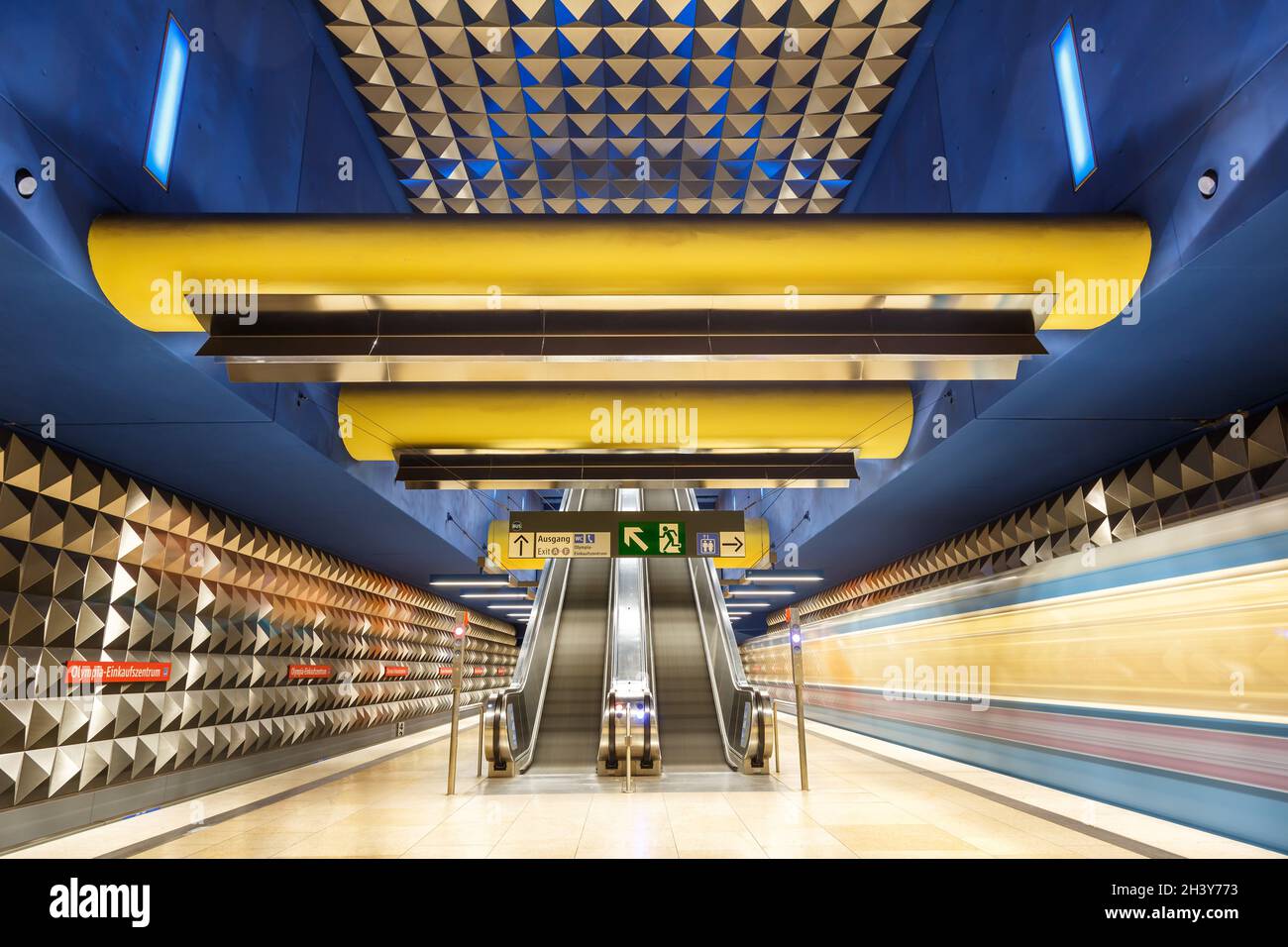 Munich Metro Underground Station Station Olympia-Einkaufszentrum OEZ Stock Photo