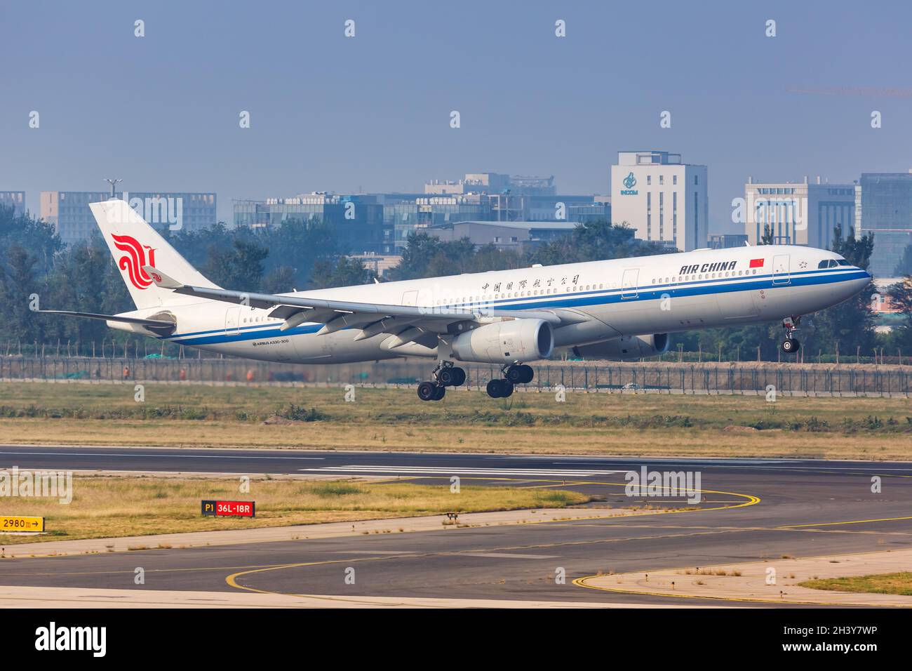 Air China Airbus A330-300 aircraft Beijing airport in China Stock Photo