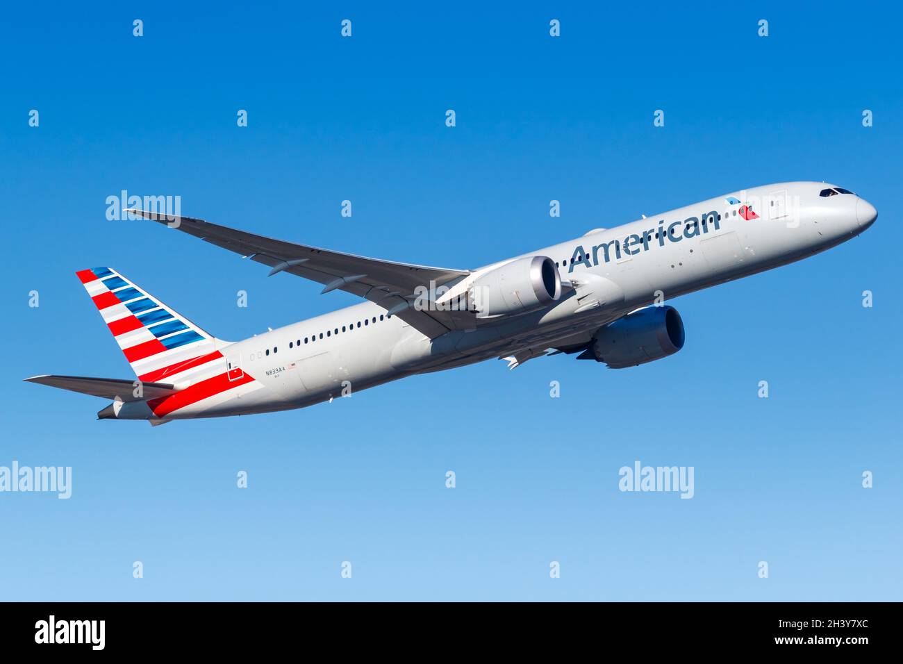 American Airlines Boeing 787-9 Dreamliner aircraft Frankfurt Airport in Germany Stock Photo