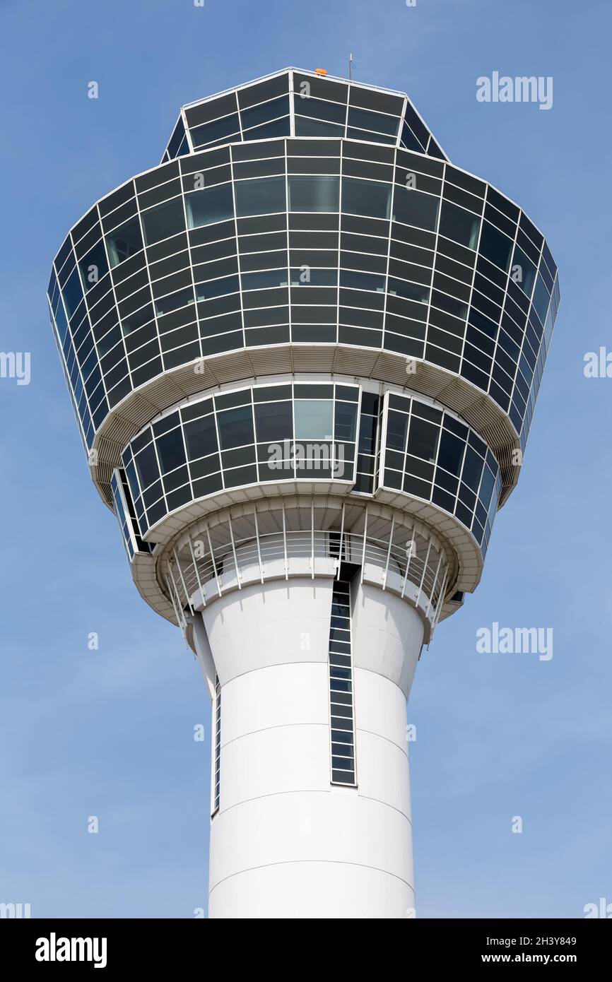 Munich Airport MUC Munich Airport Tower in Germany Stock Photo