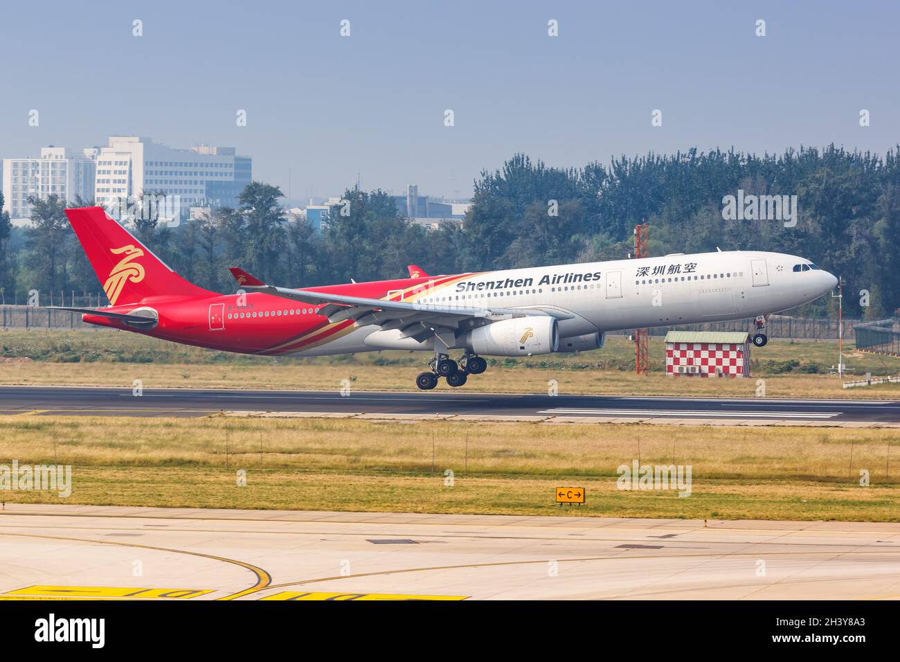 Shenzhen Airlines Airbus A330-300 aircraft Beijing airport in China Stock Photo