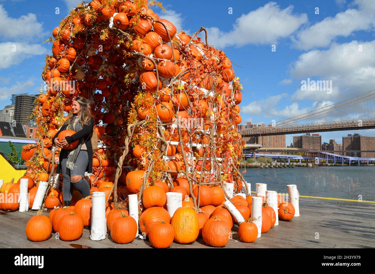 New York City’s South Street Seaport Pumpkin Arch is back for this fall