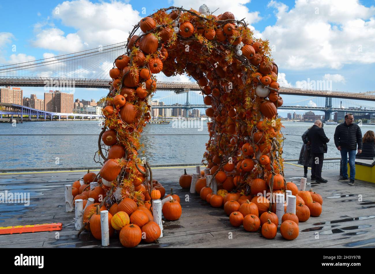 New York City’s South Street Seaport Pumpkin Arch is back for this fall