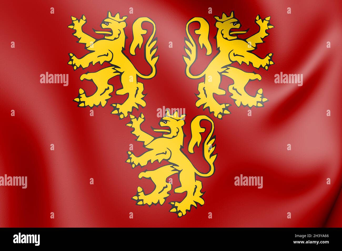 3D Chievres coat of arms (Hainaut province), Belgium. 3D Illustration. Stock Photo