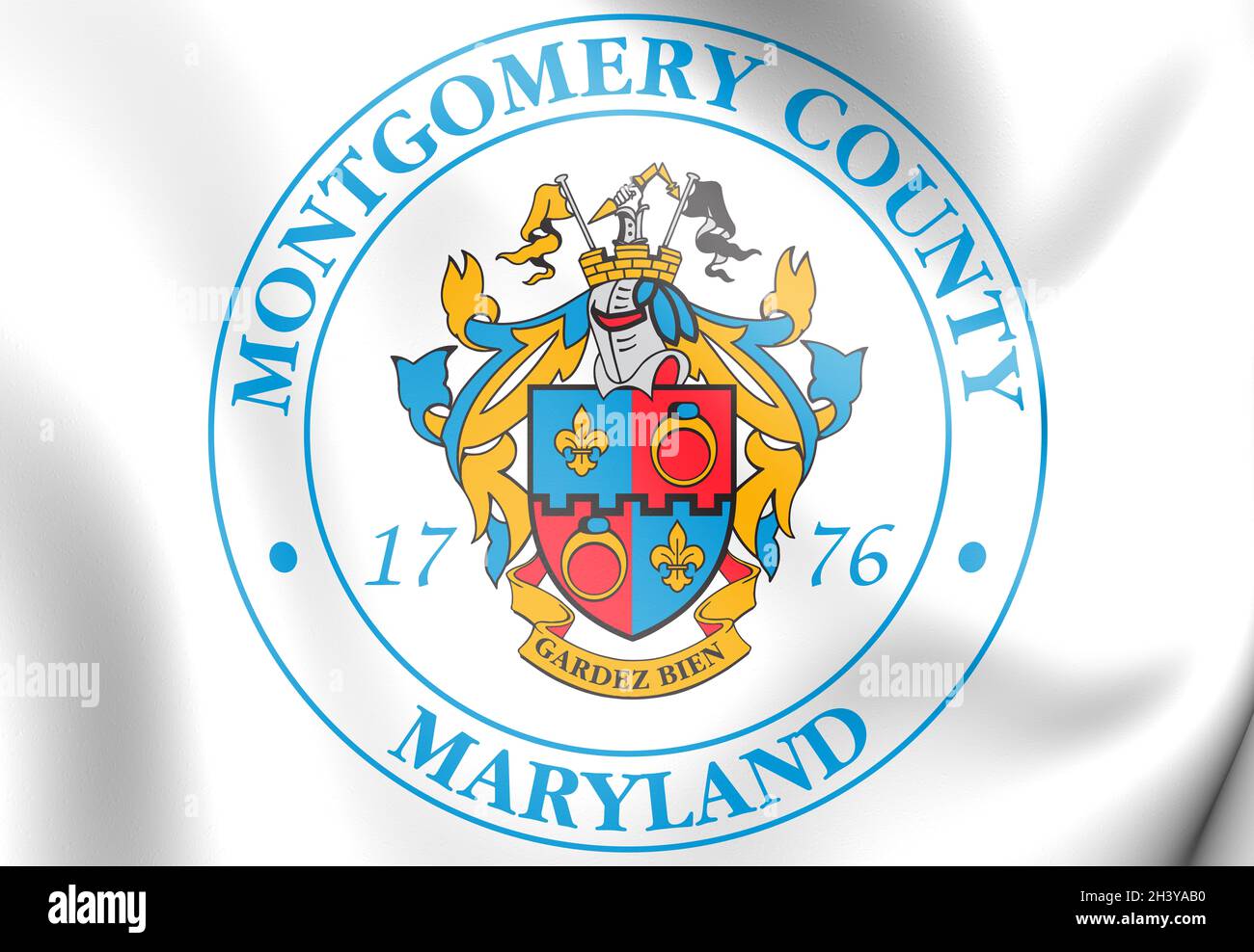 3D Seal of Montgomery County (Maryland), USA. 3D Illustration. Stock Photo