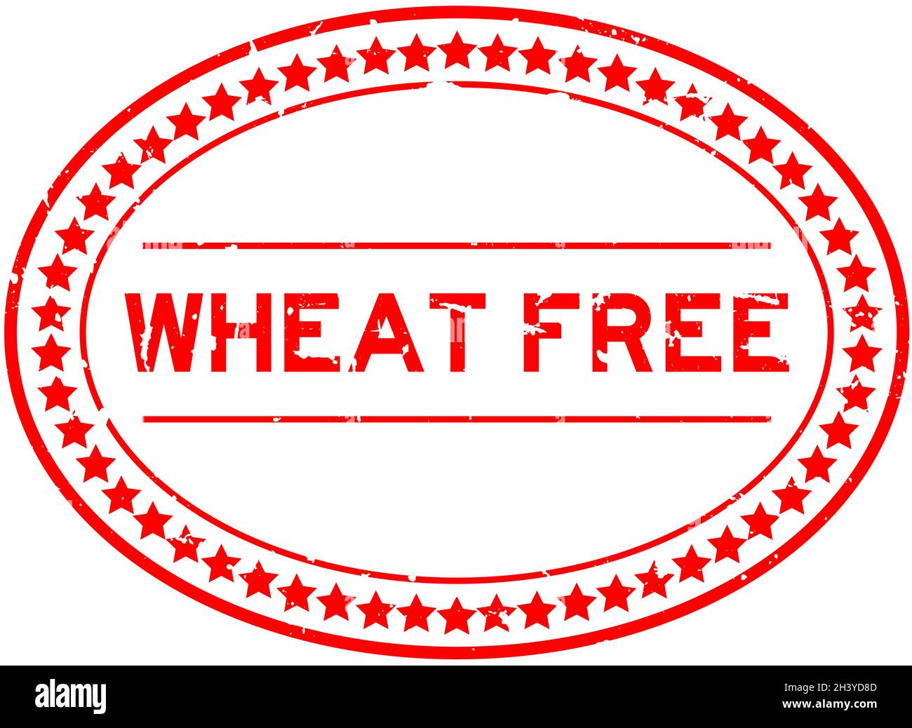 Grunge red wheat free word oval rubber seal stamp on white background Stock Vector