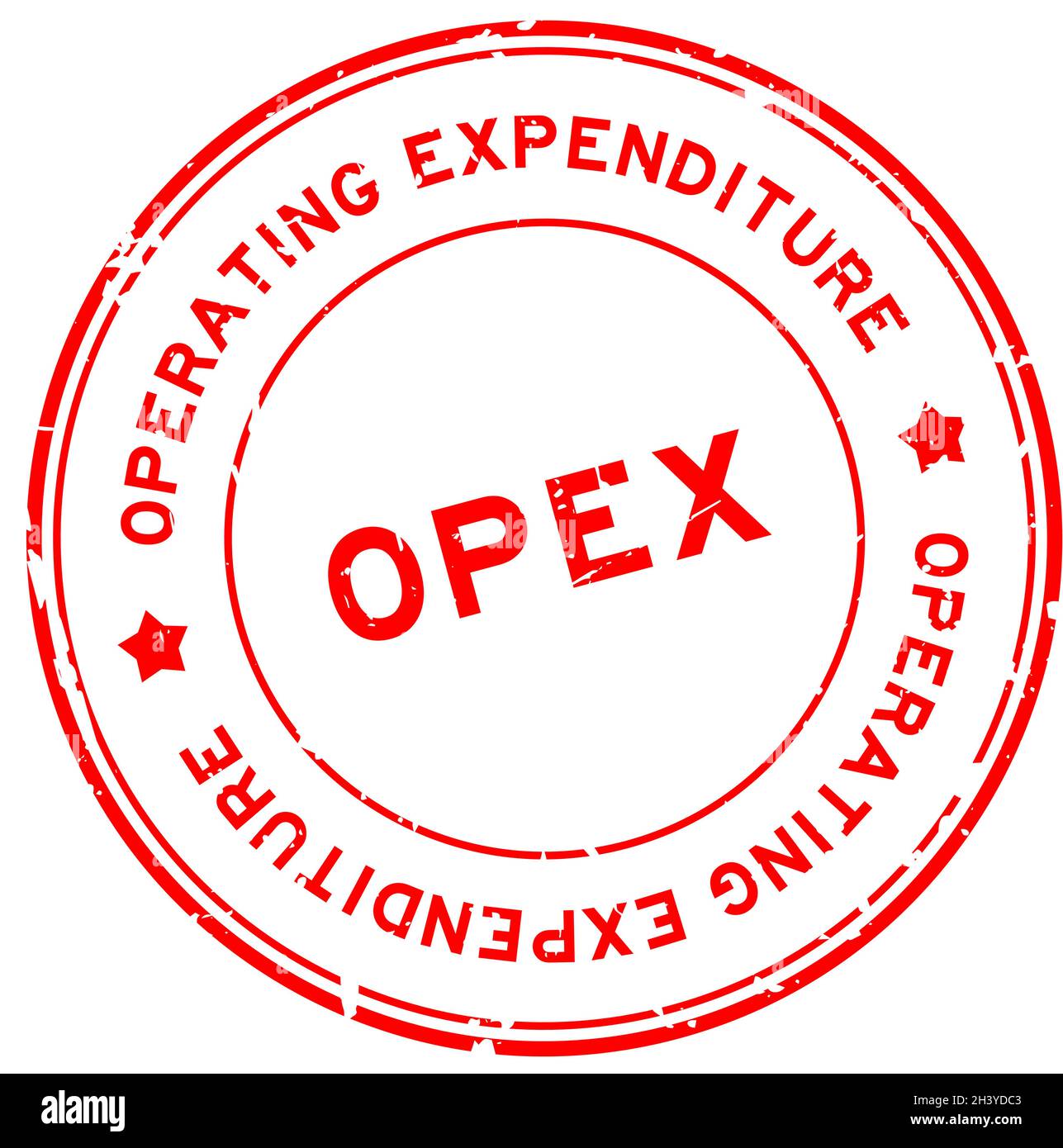 Grunge red OPEX operating expendiure word round rubber seal stamp on white background Stock Vector