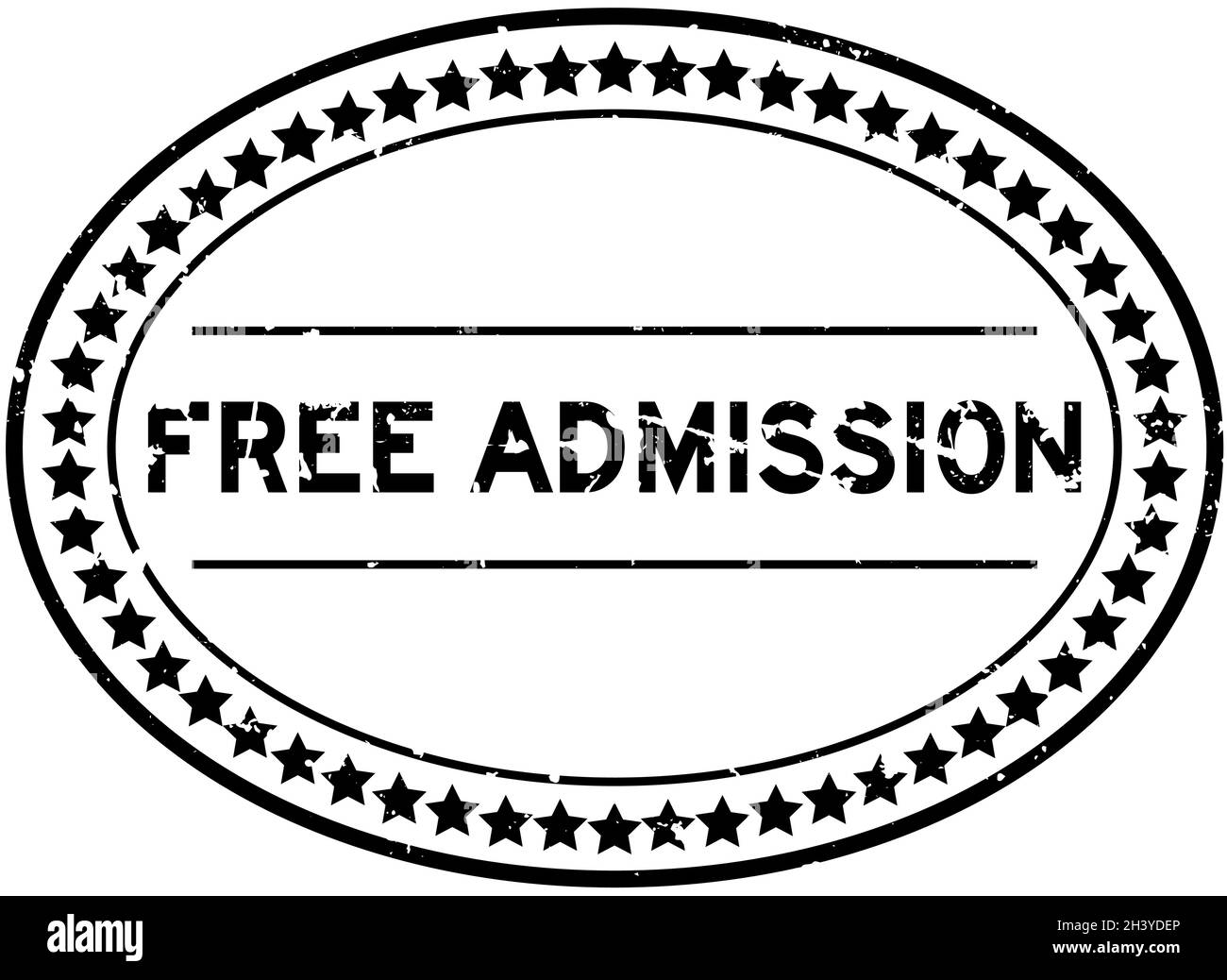 Grunge black free admission word oval rubber seal stamp on white background Stock Vector