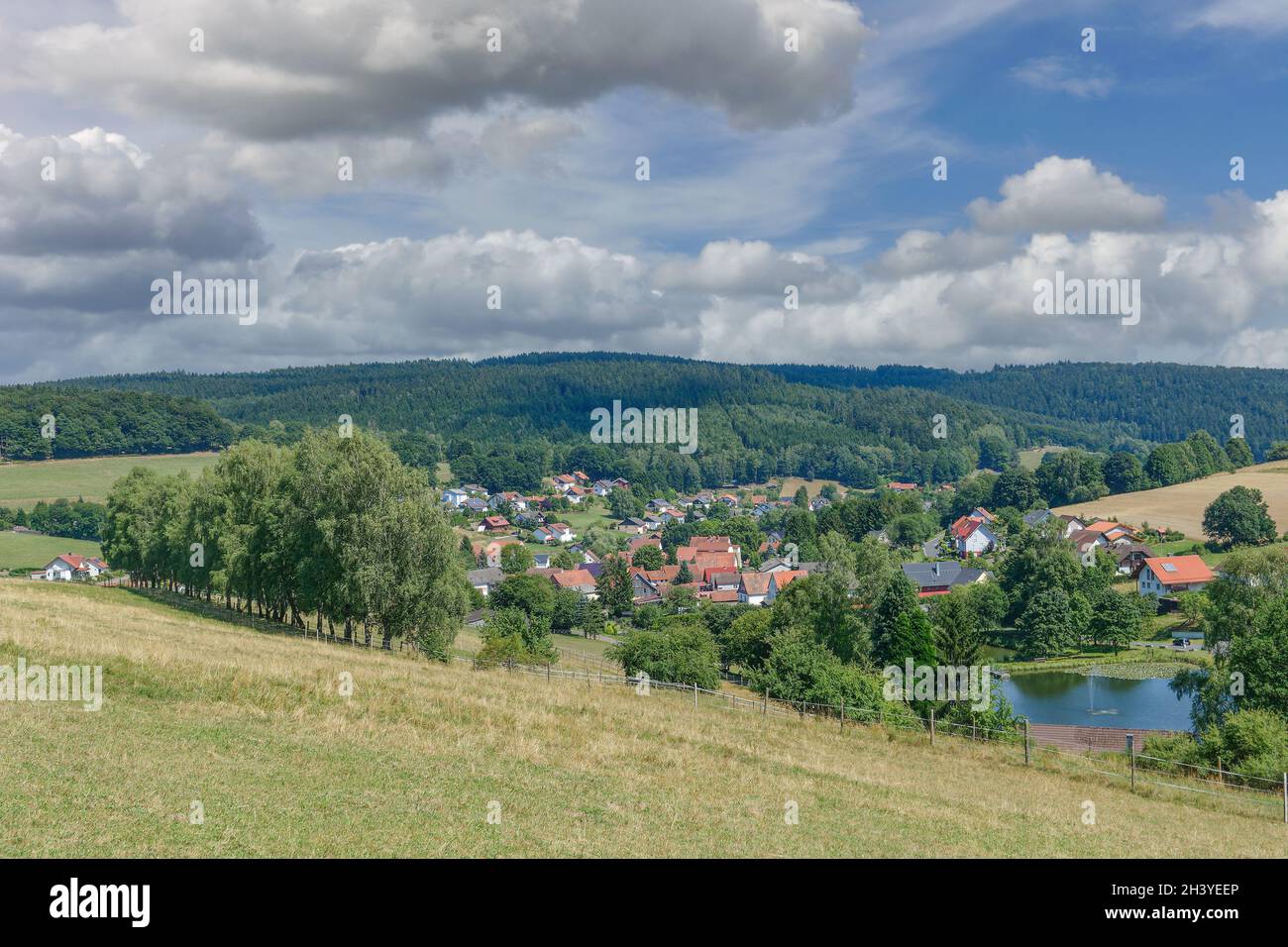 Village of FlÃ¶rsbach,Spessart,Germany Stock Photo