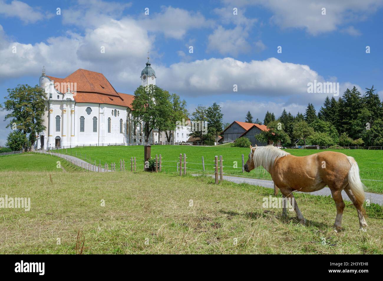 Famous Wieskirche Church in Steingaden,Bavaria,Germany Stock Photo