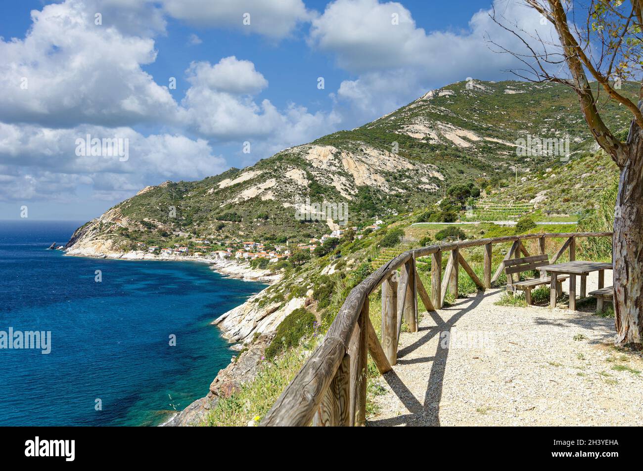 View to Chiessi on Island of Elba,Tuscany,mediterranean Sea,Italy Stock Photo