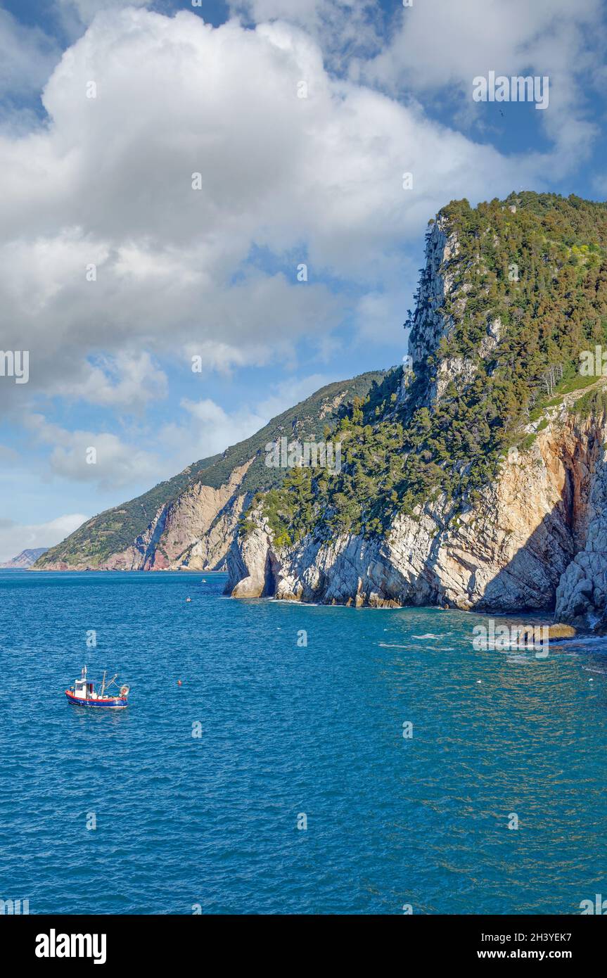 Coastal Landscape in Porto Venere,italian Riviera,Liguria,Italy Stock Photo