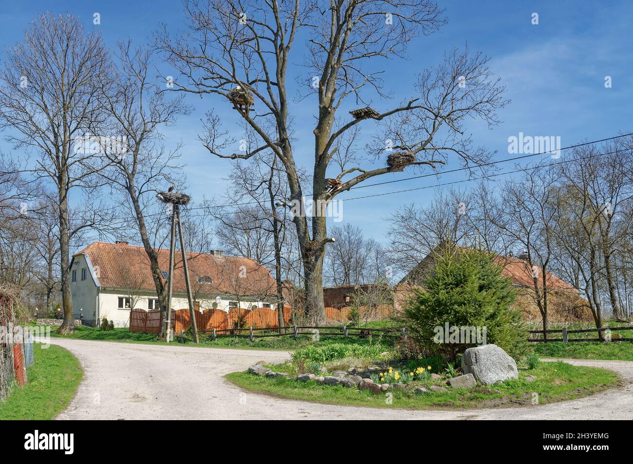 Village of Storks Zywkowo,Warmia-Masuria,Poland Stock Photo