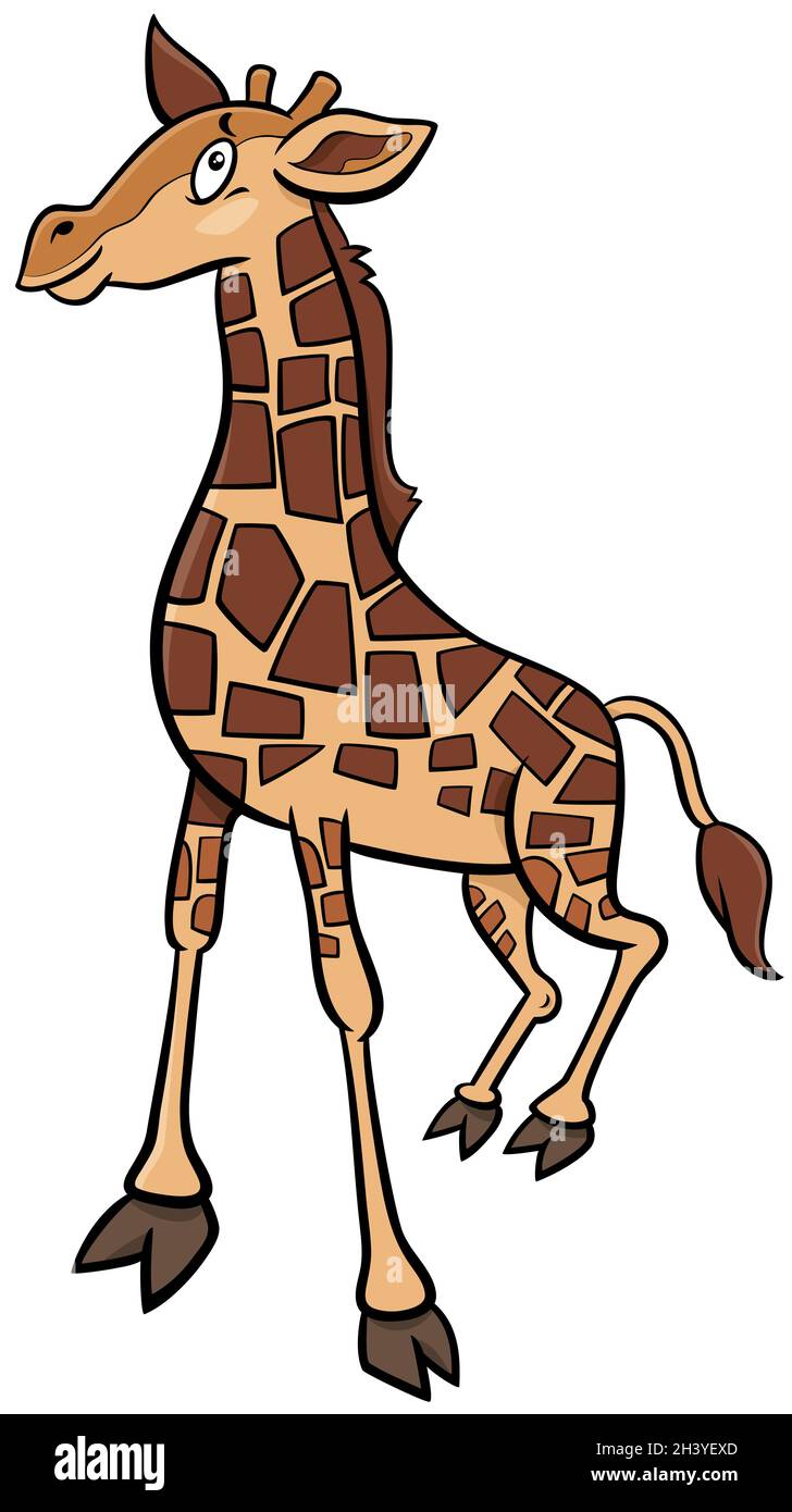 Cute baby giraffe animal character cartoon illustration Stock Photo