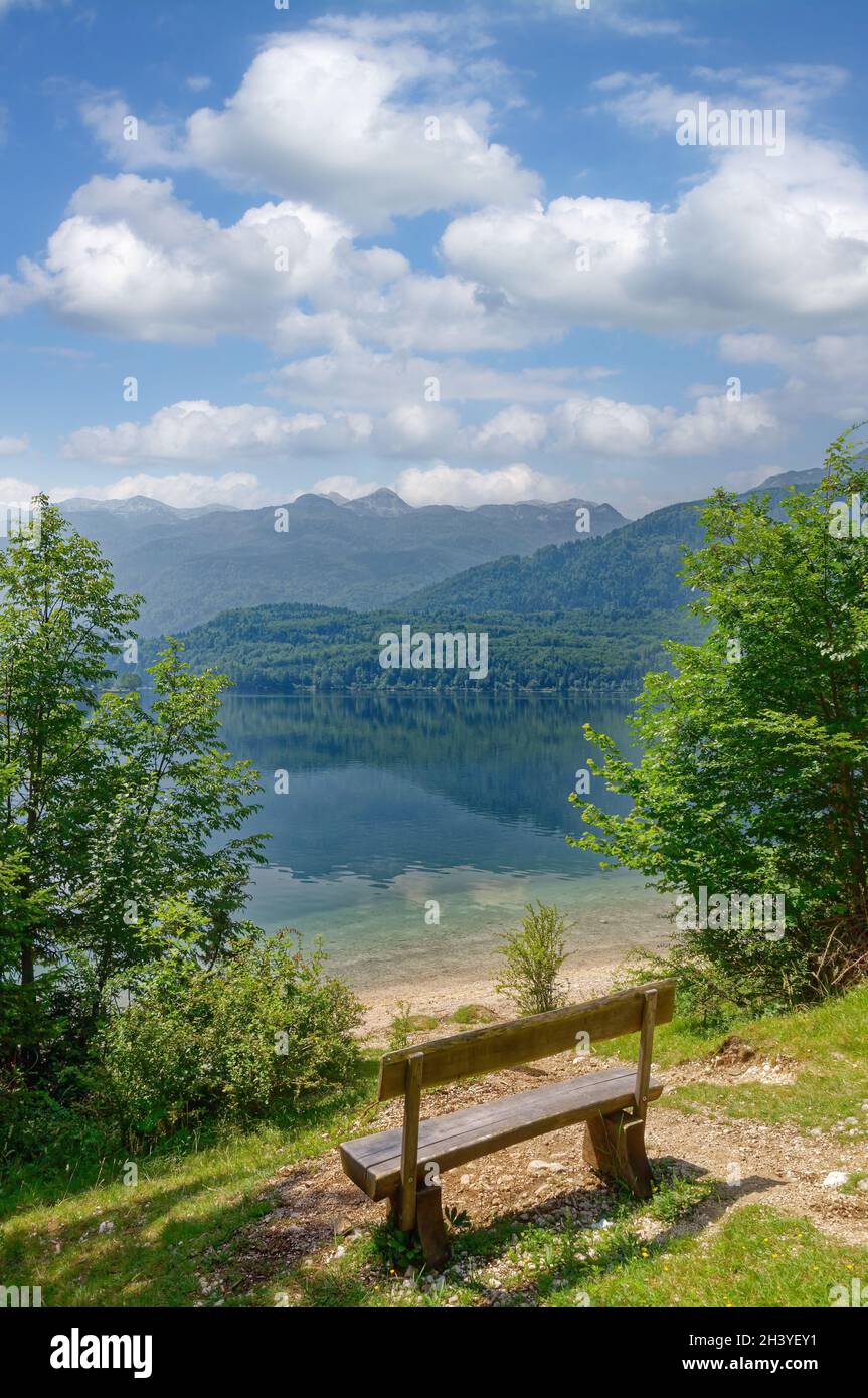 Lake Bohinj in Triglav National Park,Slovenia Stock Photo