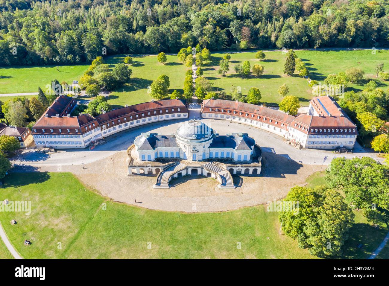 Stuttgart Schloss Solitude aerial view city architecture travel in Germany Stock Photo