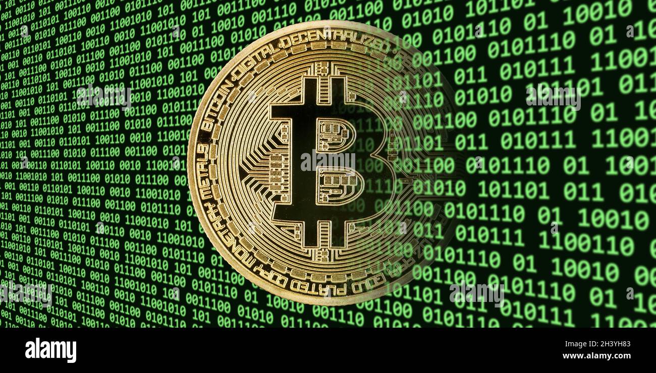 Bitcoin cryptocurrency online pay digital money cryptocurrency economy  finance banner Stock Photo - Alamy