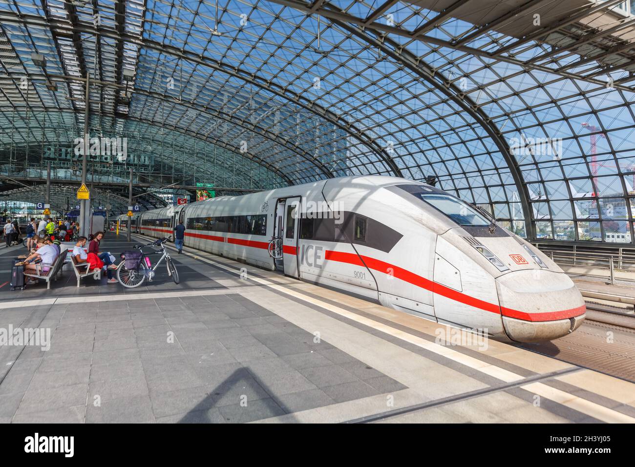 ICE 4 train in the station Berlin Hauptbahnhof Hbf in Germany Stock Photo