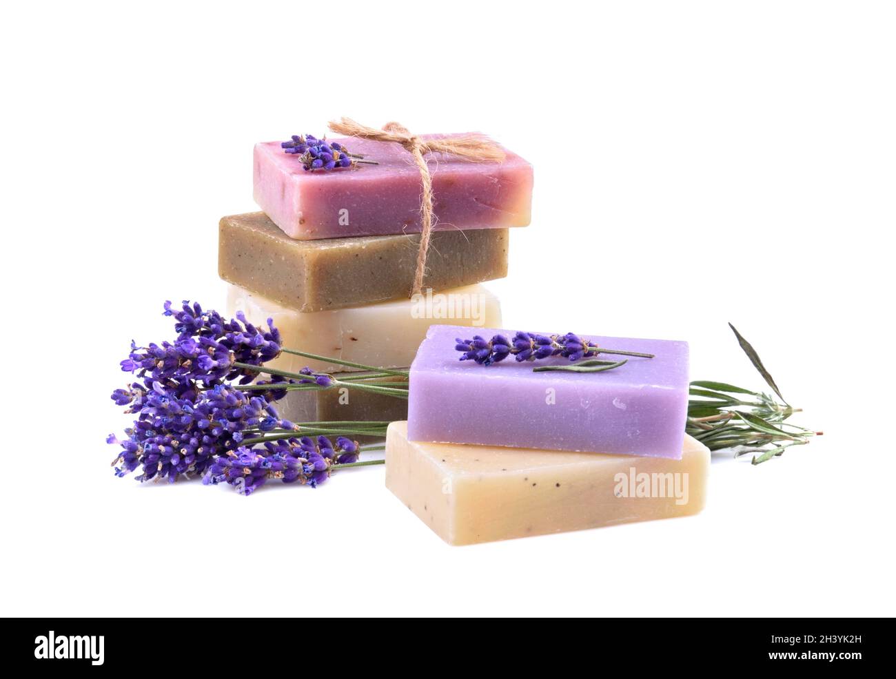 Hygiene with homemade soaps Stock Photo