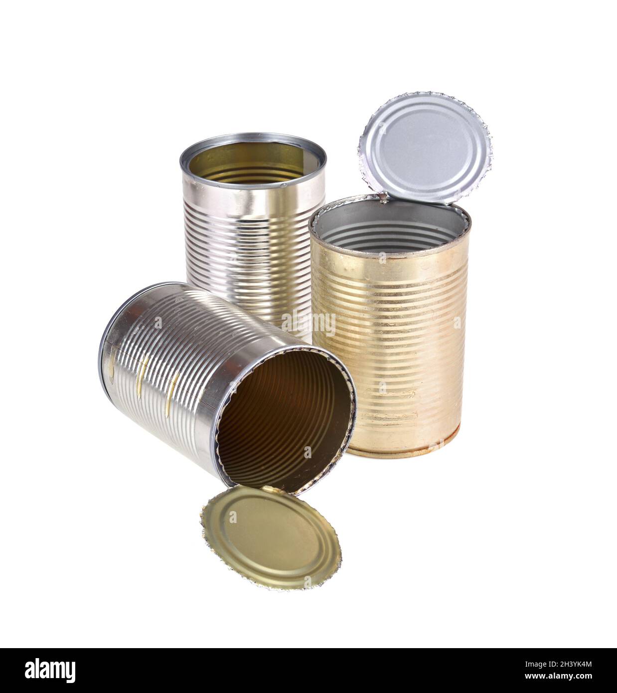 Open food tin cans Stock Photo Alamy