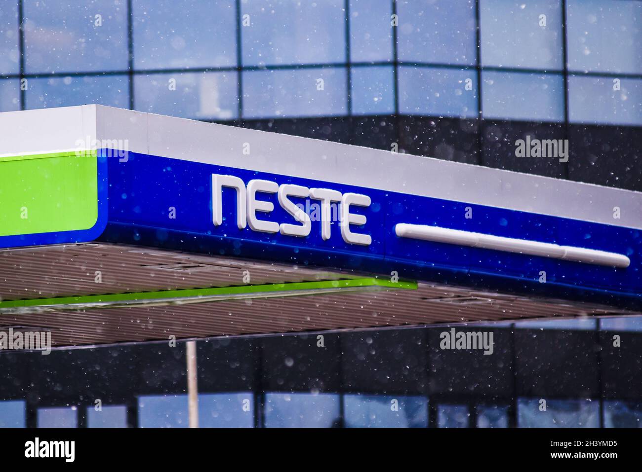 Neste Compnay RIGA, LATVIA. 16th February 2018. NESTE company logo. NESTE is Finnish ...