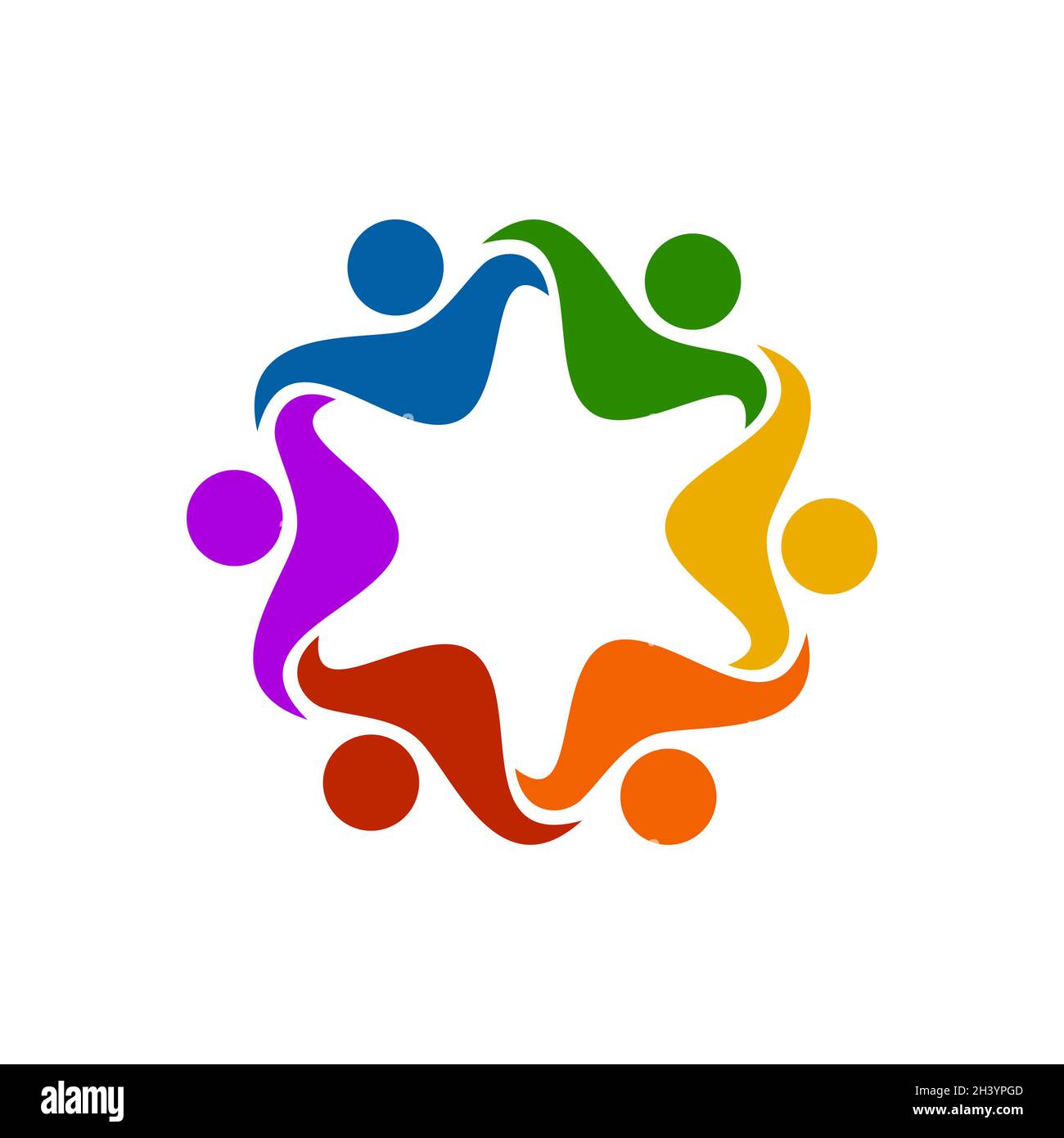 Abstract people logo design related to teamwork Stock Photo