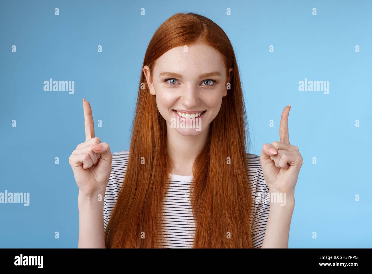 Determined goodlooking redhead female student enter college final