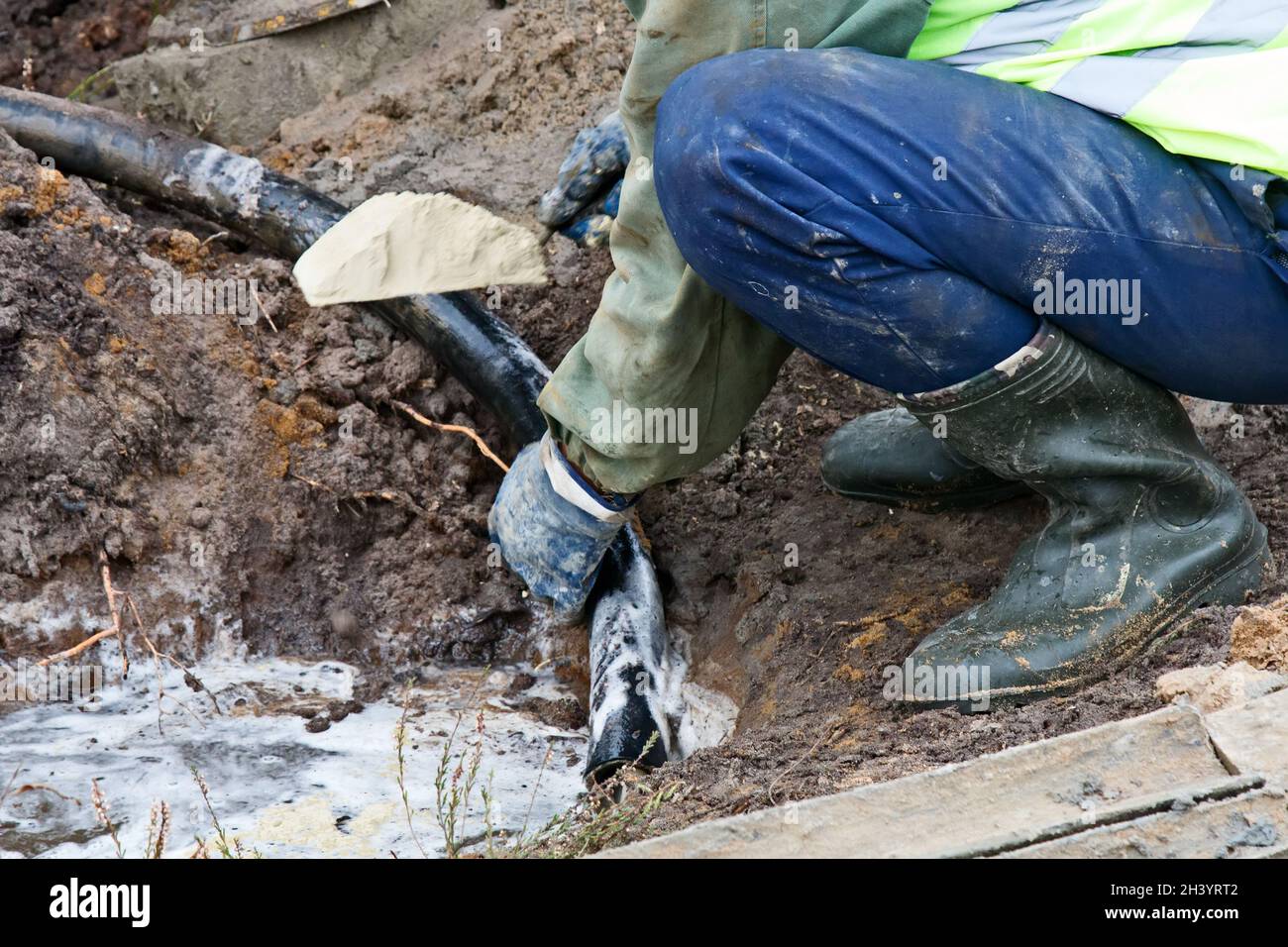Drilling in soil science and construction Stock Photo