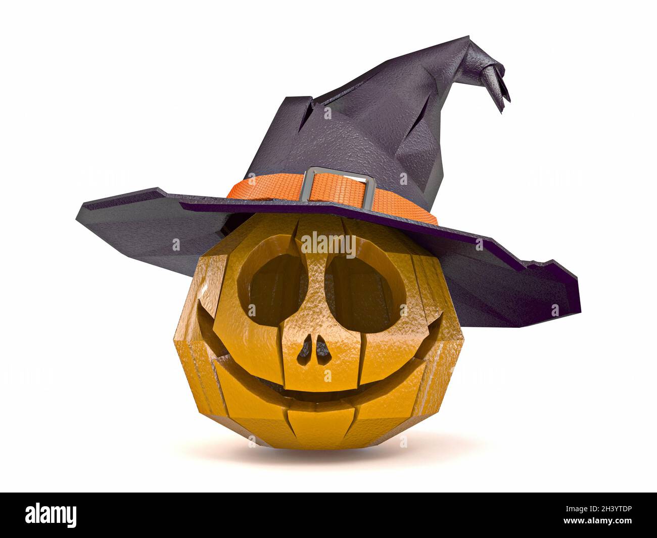 Halloween pumpkin with witch hat Jack o Lantern 3D Stock Photo - Alamy