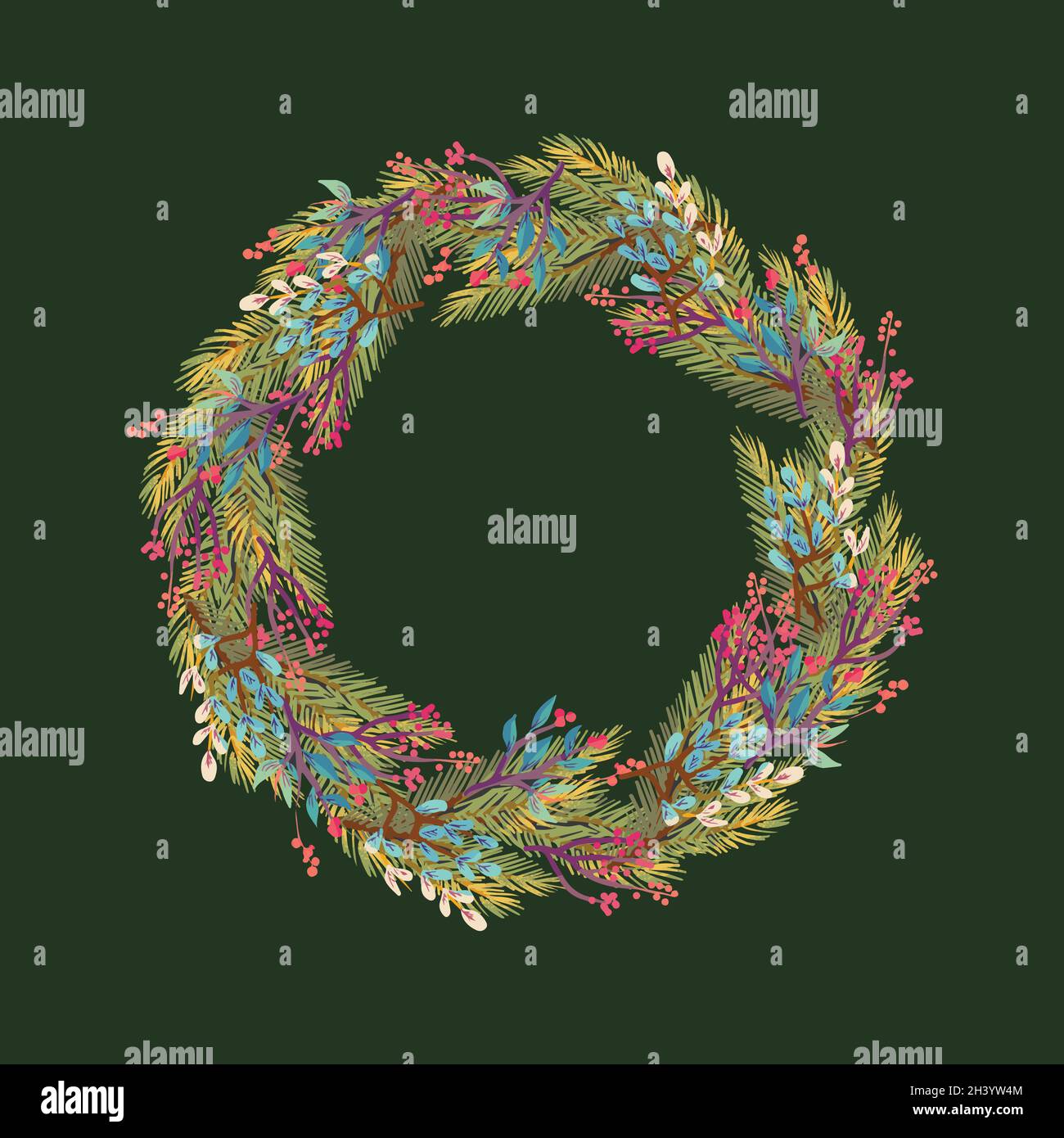 beautiful christmas wreath vector design illustration Stock Vector