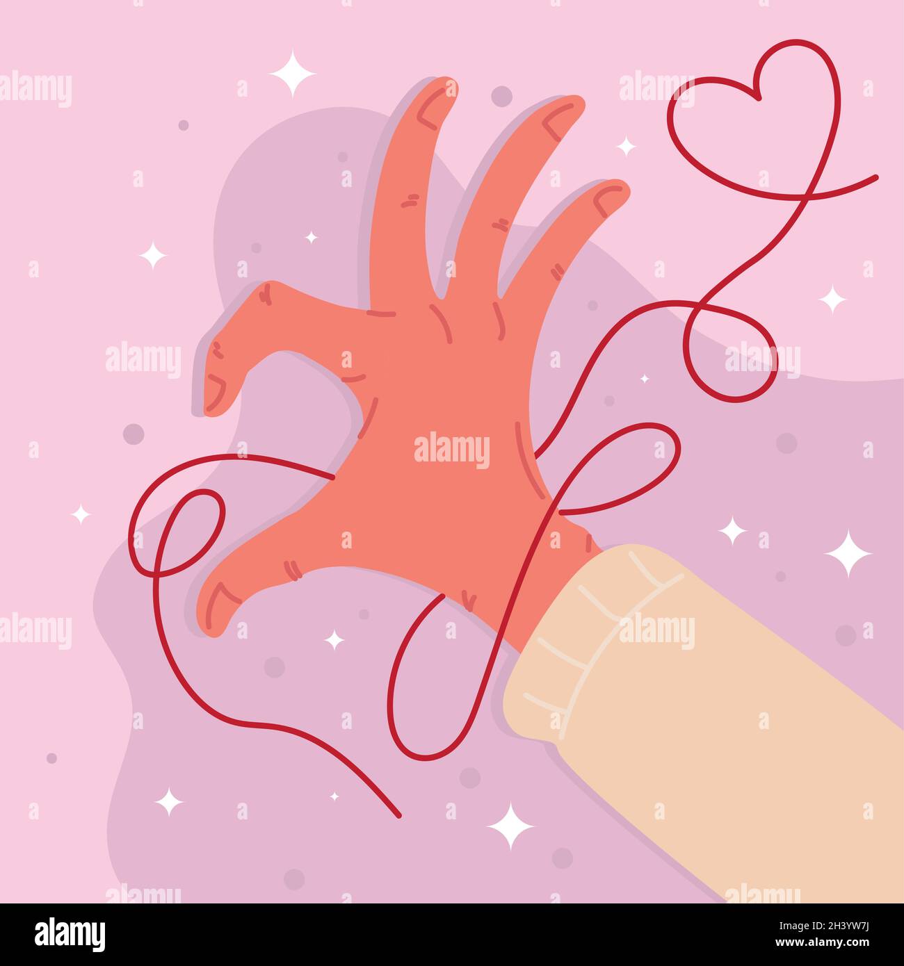 Red string finger Stock Vector Images - Alamy